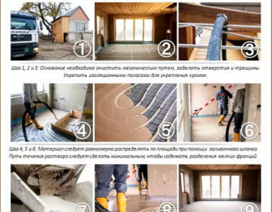 Изравняване на пода със саморазливна смес