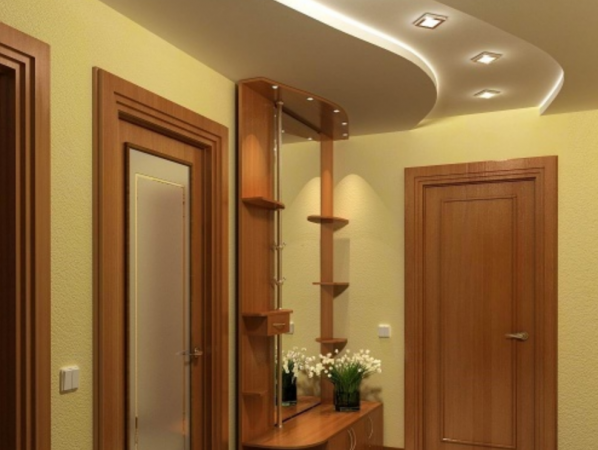 Тавани от гофриран гипсокартон в коридора