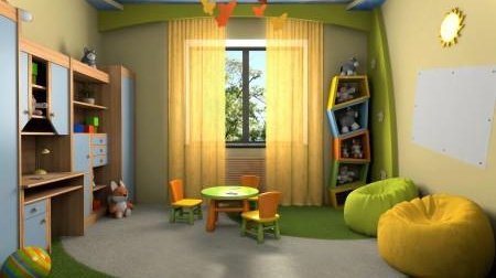 Дизайн на таван от гипсокартон в детската стая