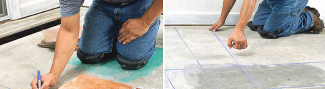 Технология за полагане на плочки чрез маркиране