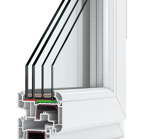 Пластмасова, двукамерна или трикамерна дограма