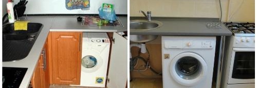 Монтирайте пералня в кухнята