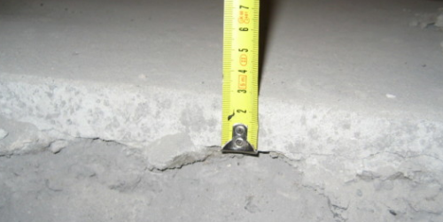 височина на замазката