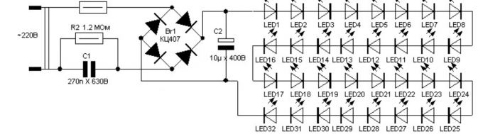 Схема на LED лампата