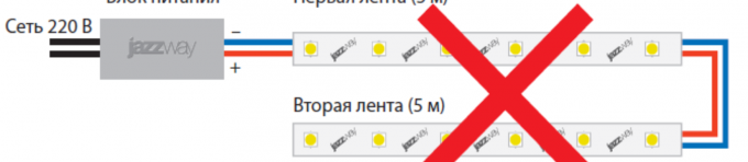 Неправилно свързване на светодиода