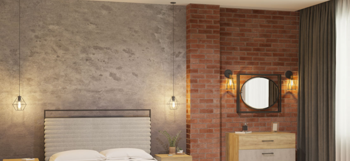 тухлена таванска спалня