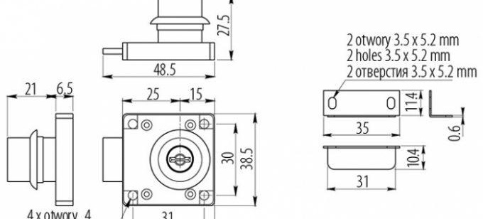 схема за монтаж на мебелна брава