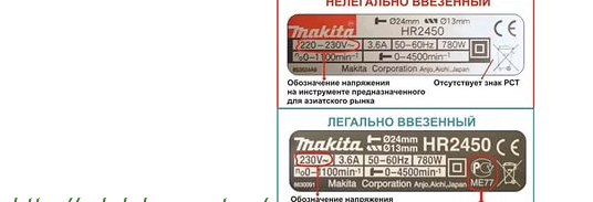 Табелки за перфоратори Makita за руски и азиатски потребители