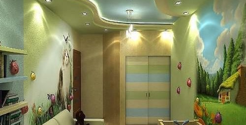 Таван от гипсокартон в детската стая