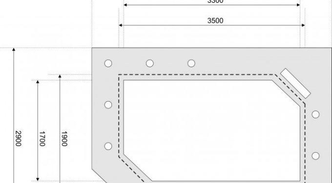 План на таван от гипсокартон с размери