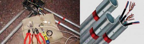 отворено окабеляване на тавана