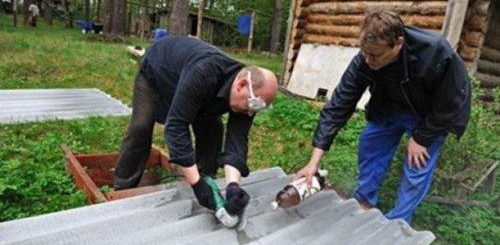 изрежете шисти при полагане