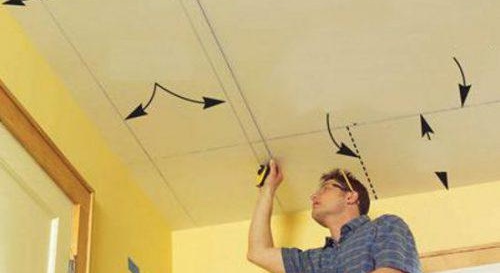 маркировки на тавана от гипсокартон