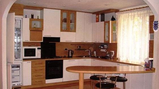 Редизайн на кухнята във фотоапартамента. кухня всекидневна