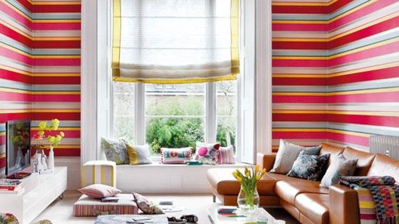 Раирани тапети в интериора