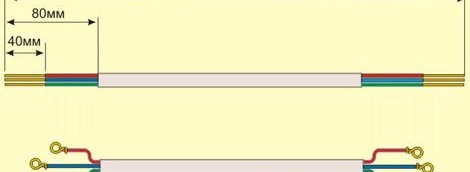 Снимка на оголване и свързване на проводници