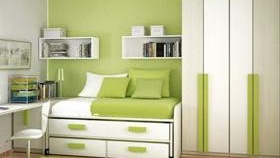 Зелен цвят в интериора на стаите